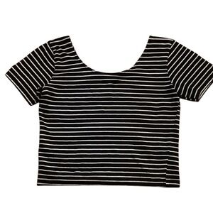 American apparel striped crop top